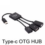 3 In1 Port Usb-c Type-c 3.1 Male To Usb 2.0 Otg Hub Adapter Ca One Size