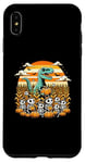 Coque pour iPhone XS Max Costume d'Halloween amusant de dinosaure T-Rex chats et citrouilles