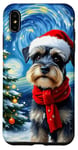 Coque pour iPhone XS Max Miniature Schnauzer Starry Night Christmas Van Gogh Dog