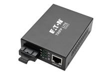 Eaton Tripp Lite Series Gigabit Multimode Fiber to Ethernet Media Converter, 10/100/1000 SC, International Power Supply, 850 nm, 550 m (1,804 ft.) - fibermediekonverterare - 10Mb LAN, 100Mb LAN, 1GbE