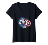 Marvel Falcon & The Winter Soldier New Captain America T-Shirt avec Col en V