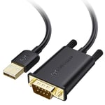 Cable Matters USB to Serial Adapter Male to Male Cable (RS232 to USB 2.0, Serial to USB, USB to DB9) 0.9m, Support Windows 11/10/8/7/Vista/XP, macOS 11.0 or later.