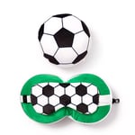 Relaxeazzz Coussin de Voyage Peluché 2-en-1 avec Masque Yeux -Ballon de Football