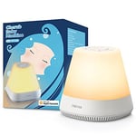 Meross Lampe de Chevet Connectée avec Machine à Bruit Blanc, LED Lampe d'Ambiance Compatible avec HomeKit, Alexa et Google Home, RGBWW Veilleuse Dimmable avec Commande Vocale et Contrôle à Distance