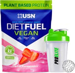 USN Diet Fuel Vegan Meal Replacement Protein Shake 880G + Shaker (Strawberry)