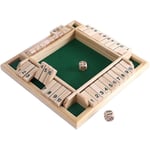 Deluxe 4-spelare Shut The Box Träspelet Klassiskt Tärningsspel