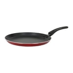 Crealys 539353 Crépière Aluminium pressé CERISE Ø 24 cm - Revêtement anti-adhésif - Coloris Rouge métallisé - Poêle à crêpes tous feux dont induction