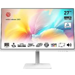 MSI Modern MD272XPW Écran Bureautique 27" FHD - Dalle IPS 1920x1080, 100Hz, Confort Oculaire, HDR Ready, Haut-Parleurs Intégrés, Support Réglable 4 Directions, KVM - HDMI 1.4b, DP 1.2a, USB Type-C