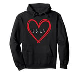 Love Heart Braille Alphabet Braille Language Braille Pullover Hoodie