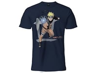 Difuzed T-shirt modèle Naruto Uzumaki avec imprimé sur le devant, bleu marine, 100 % coton, unisexe, produit officiel, tailles enfant., bleu, 7-8 ans