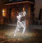 Christmas Reindeer Rope Light White LED Stag Decoration Indoor Outdoor Xmas 88cm