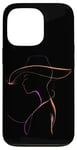 Coque pour iPhone 13 Pro Silhouette colorée femme dans un chapeau