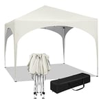 WOLTU Tente de Fête,Tonnelle de Jardin, Pavillon Pop-Up avec Toit en Demi-Cercle,Tente Pliante pour Marché en Plein Air,Auvent Pliable Imperméable,Tente Pare-Soleil avec Pieds Réglables,3x3 Beige