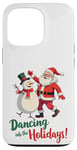 Coque pour iPhone 13 Pro Dancing into the Holidays Père Noël Bonhomme de neige Cadeau Homme Femme