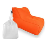 Set Daddy Cool fauteuil XL + polystyrène 100 x 90 x 70cm intérieur & extérieur, déhoussable et résistant aux UV, Orange