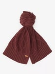 Barbour Ridley Bobble Hat & Scarf Gift Set, Cabernet