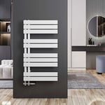 Meykoers - Sèche-serviette eau chaude 899x500mm Radiateur Blanc plates Asymétrique sèche-serviettes - Design latérale, 441 Watts