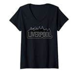 Womens Liverpool City Skyline is Liverpool England Travel Gifts V-Neck T-Shirt