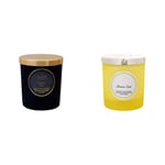 Shearer Candles Amber Noir Scented Jar Candle with Gold Lid, Black & Lemon Zest, Scented, Jar Candle, Cotton Wick, Fragrance & Essential Oils, Yellow, Silver, White, 20cl