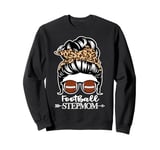 Football Stepmom Messy Bun Hair Football Player Stepmom Sweatshirt