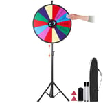 VEVOR Roue Chromatique de 61 cm, Roue de la Fortune 14 Créneaux, Fortune Jeu 117 à 155 cm, Tourniquet Coloré Carton Acrylique Effaçable à Sec avec Mousse PVC Prize Wheel 4,3 kg Dry Erase Trade