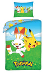 Set Lit Pokemon Pikachu Et Scorbunny Original Housse de Couette 140x200 Coton