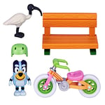 Bluey's Bicycle Playset; Official 2.5-3 inch Collectable Bluey Action Figure Including Bluey's Bike, Helmet, Bench and Bin Chicken Accessories