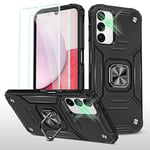 YmhxcY Compatible with Samsung Galaxy A14 5G Case with 2 Pack HD Screen Protective,Rotating Holder Non-Slip Hybrid Case For Samsung Galaxy A14 5G KK Black