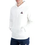 Sweat Coq Sportif coton avec manches longues et col à capuche blanc