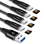 USB C Charger Cable(4Pack,1M+1M+2M+2M),USB Type C Charging Cable Lead for Samsung S20 S20+ Plus Ultra 5G 2020,Galaxy S10 S10E Note 10 9 8 S9 S8 S8+,Type C 3A Fast Charge Charging Lead Nylon Braided