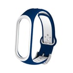 Bracelet de montre intelligent en TPU pour Xiaomi Miband 4 3 Bleu Blanc