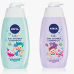 2 X Nivea Kids MAGIC APPLE   Sparkle Berry 2in 1 Shower & Shampoo 500 Ml Each