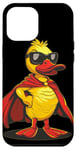 Coque pour iPhone 12 Pro Max Costume de canard cool avec lunettes de soleil et cape de super-héros