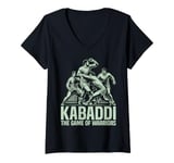 Womens The Game of Warriors Kabaddi V-Neck T-Shirt