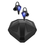 TWS Casque Bluetooh BT 5.0 Casque de Jeu Faible Latence Double Mode Casque de Sport Léger Coloré avec Micro, Noir