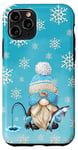 Coque pour iPhone 11 Pro Blue Winter Gnome Snowflakes For Men Who Loves Ice Fishing