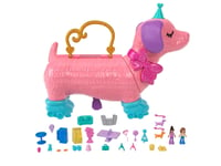 Mattel Polly Pocket Party Dog Med 2 Dockor Och Över 20 Tillbehör (Hkv52)