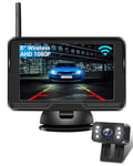 Vtopek Caméra de Recul sans Fil HD 1080P avec 5-Pouces-Moniteur, Camera de Recul Voiture sans Fil avec 6 LED Grand Angle 140° Vision Nocturne Étanche Ensemble Camera Recul sans Fil pour SUV Camion