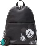 Desigual Mickey Mombasa 2 Zippers Black Backpack Bag Style 21WAKP41