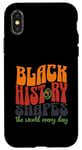 Coque pour iPhone X/XS T-shirt Black History Shapes the World Every Day