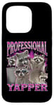 Coque pour iPhone 15 Pro Professional Yapper Funny Raccoon Meme Bootleg Graphic Années 90