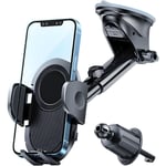 Alovez - Support Téléphone Voiture, Porte Telephone Voiture Tableau De Bord Rotation 360°, Universel Porte Téléphone pour Smartphones, Support