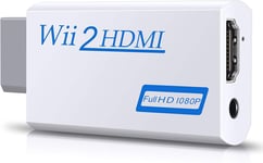 Convertisseur Wii Vers Hdmi Avec Connecteur De Sortie Vidéo 720/1080p Et Audio De 3,5 Mm Prend En Charge Tous Les Modes Daffichage Wii - Blanc