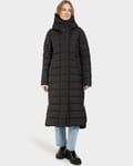 Didriksons Stella 5 Womens Long Puffer Parka - Black - Size 12 UK