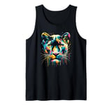 Colorful Splash Art Panther Panthers Tank Top