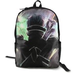 Kimi-Shop Sword Art Online-Kirito Dual Wield Anime Cartoon Cosplay Canvas Shoulder Bag Backpack Classic Lightweight Travel Daypacks School Backpack Laptop Backpack