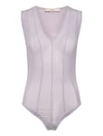 REMAIN Birger Christensen Bodysuit With Cutlines Lila