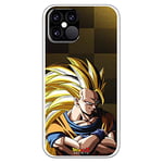 Personalaizer Coque pour iPhone 12-12 Pro - Dragon Ball Z Goku SS3 Fondo