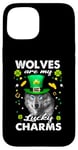 iPhone 15 Wolves Are My Lucky Charms St Patricks Day Irish Wolf Case