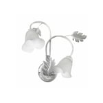 Applique murale marilena Twin Light Métal,Verre Argent,Blanc